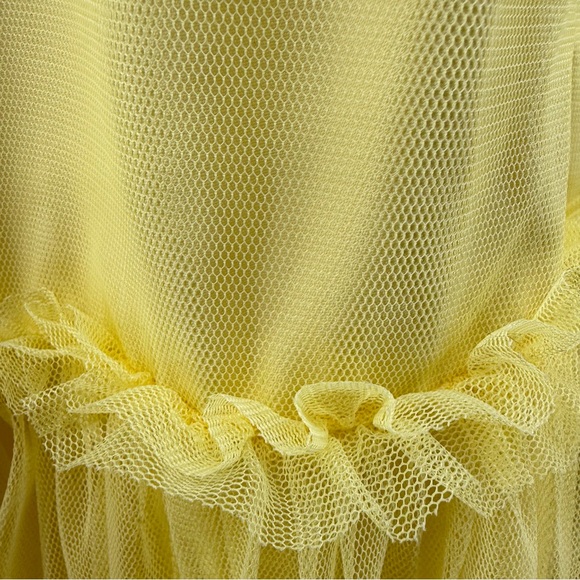 Yellow Embroidered Tulle Dress - Picture 6 of 9